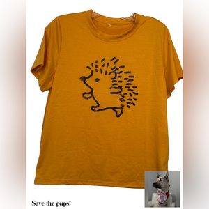 HEDGEHOG YELLOW TEE SIZE XS